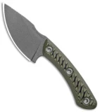 RMJ Tactical Nomad Fixed Blade Knife Dirty Olive G-10 (3.6" Tungsten Cerakote)
