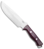 Bark River Bravo Survivor Fixed Blade Burgundy Canvas Micarta (7.125" CPM-3V)