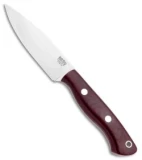 Bark River Mini Aurora Fixed Blade Knife Burgandy Canvas Micarta (3.67" Satin)