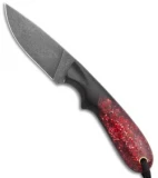 T.M. Hunt Custom Hedgehog Fixed Blade Black G-10/Candy Stripe Red (3.75" Acid)
