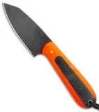 T.M. Hunt Custom Hogua Fixed Blade Knife Orange G10/Onyx Flake (3.1" Black)