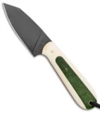 T.M. Hunt Custom Hogua Fixed Blade White G10/Candy Stripe Green (3.1" Black)