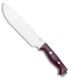 Bark River Bravo Crusader Fixed Blade Knife 3V Burgundy Micarta (8.75" Satin)