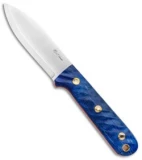LT Wright Knives Genesis Scandi Knife Blue Maple/Orange Liner (4.25" Satin)