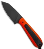 T.M. Hunt Custom Hogua Fixed Blade Knife Orange G-10 "Onyx Flake" (3.1"Black)