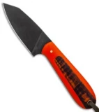 T.M. Hunt Custom Hogua Fixed Blade Knife Orange G-10/Curly Maple (3.1" Acid)