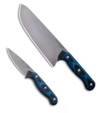 TOPS Knives Dicer 3 & 8 Kitchen Knife Combo Black/Blue G10 (Stonewash)