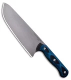 TOPS Knives Dicer 8 Drop Point Chef's Knife Black/Blue G10 (7.75" Tumbled S35VN)