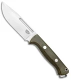 Bark River Squad Leader Fixed Blade Knife Green Micarta (4.6" Satin 3V)