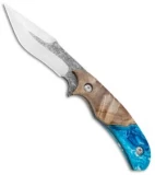 Skelton Bladeworks HellRaiser V2 Fixed Blade Maple Hybrid Blue (4.13" Two-Tone)