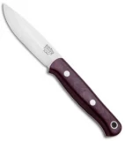 Bark River Ultra-Lite Bushcrafter Knife Burgandy Canvas Micarta (3.375" Satin)