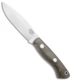 Bark River Mini Tundra Fixed Blade Knife Elmax Green Micarta (4" Satin)