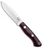 Bark River Mini Tundra Fixed Blade Knife Elmax Burgandy Micarta (4" Satin)