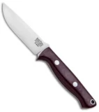 Bark River Bravo EDC Fixed Blade Knife Burgandy Canvas Micarta (3.375" Satin)