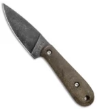 T.M. Hunt Custom Skelemaug Fixed Blade OD Green Micarta (3.75" Black SW)