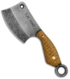 T.M. Hunt Custom "Leave it" Cleaver Keychain Knife Goldtop (1.75" Black SW)