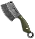 T.M. Hunt Custom "Leave it" Cleaver Keychain Knife OD Green G-10 (1.75" Black)