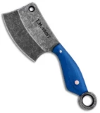 T.M. Hunt Custom "Leave it" Cleaver Keychain Knife Blue G-10 (1.75" Black SW)