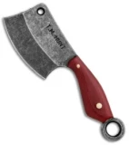 T.M. Hunt Custom "Leave it" Cleaver Keychain Knife Red G-10 (1.75" Black SW)