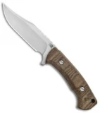 Hinderer Knives The Ranch Bowie Fixed Blade Knife Natural Micarta (Stonewash)
