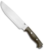 Bark River Bravo Crusader Hunting Fixed Blade Knife Green Micarta (8.5" Satin)