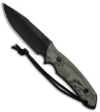 Attleboro Knives Battle Knife Fixed Blade w/ Tan Sheath (4.5" Black Serr)