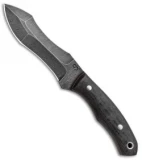 Olamic Cutlery RN45 Fixed Blade Knife Black Micarta (5" Damascus)