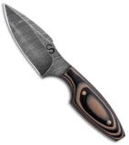 Olamic Cutlery Custom Fixed Blade Knife Black/Tan Micarta (2.75" Damascus)