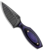 Olamic Cutlery Custom Fixed Blade Knife Purple/Black Micarta (2.6" Damascus)