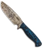 Dawson Knives Big Bear Fixed Blade Knife Black/Blue G-10 (5.5" Hellcat Gold)