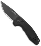 SOG Knives SOG-TAC AU Compact Automatic Knife Black (3" Black Serr)
