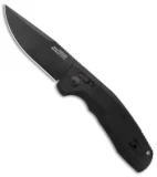SOG Knives SOG-TAC AU Drop Point Automatic Knife Black Aluminum (3.4" Black)