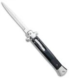 11" Italian Stiletto OTF Automatic Knife Black Marble (4.75" Satin) w/o Clip