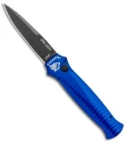 Piranha Mini-Guard Blue Tactical Automatic Knife (2.9" Black Plain)