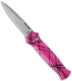 Piranha Mini-Guard Tactical Automatic Knife Hot Pink (2.9" Stonewash)