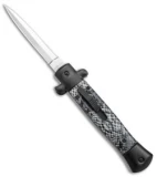 9" Italian Stiletto Dagger OTF Automatic Knife Cottonmouth Black (3.8" Satin)