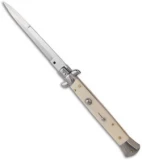 Frank B 11" Italian Stiletto Bayo Automatic Knife Sim Ivory (5" Satin)