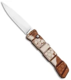 Piranha 21 Tactical Automatic Knife Tan Camo (3.375" Mirror) P-21C