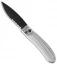 Piranha Toxin Automatic Knife Silver (3.75" Black Serr)