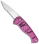 Piranha Fingerling Hot Pink Automatic Knife (2.5" Mirror Serr)