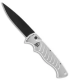 Piranha Pocket Automatic Knife Silver Tactical (3.2" Black)