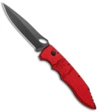 Piranha Mini Predator Red Automatic Knife (3.5" Black Plain)