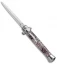 Mago 11" Diamondback  Italian Stiletto Dagger Automatic OTF-Silver Bolsters