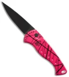 Piranha Fingerling Hot Pink Tactical Automatic Knife (2.5" Black Plain)