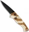 Piranha Fingerling Desert Camo Automatic Knife (2.5" Black Plain)