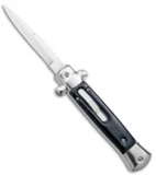 9" Mago Stiletto OTF Automatic Knife Black Marble Acrylic (3.75" Polished)  Bayo