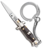 SKM 2.75" Keychain Stiletto Automatic Knife Brown (1.2" Satin Flat)
