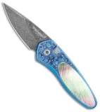 Pro-Tech Sprint Ultimate Custom Knife Blue Ti/Black Lip Pearl (1.95" Damascus)