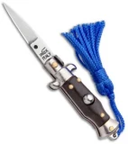 SKM  Italian Stiletto Keychain Automatic Knife Brown/Blue (1.125" Satin)