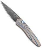 Pro-Tech Custom Newport Automatic Knife Wave Pattern Ti (3" Damascus)